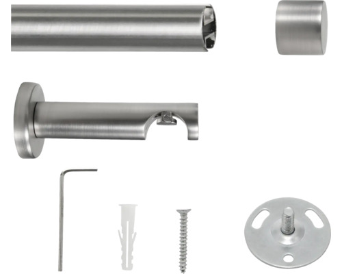 Gardinenstangenset mit Stange, Halterung, Endstück und Befestigungsmaterial