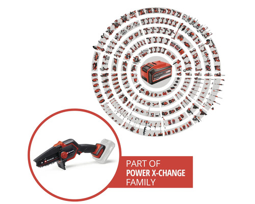 Einhell Power X-Change Produktfamilie mit Akku-Astsäge
