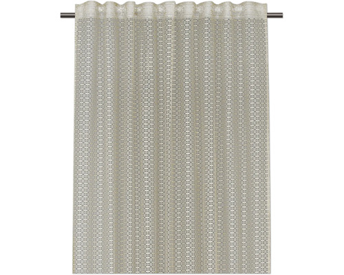 Gardine mit Schlaufenaufhängung und dekorativem Muster