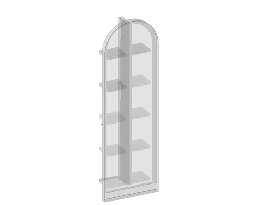 Schmaler Badschrank mit fünf Ablageflächen