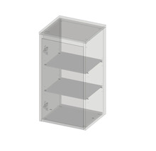 Hängehalbhochschrank mit 1 Tür Devo Cristal 2.0 links BxHxT 40x76x35 cm tyrolean blue/metal blue glass