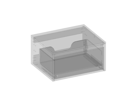 Transparenter Schubladeneinsatz mit Auszug