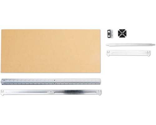 Möbel-Hängeset mit Holzplatte und Montagezubehör