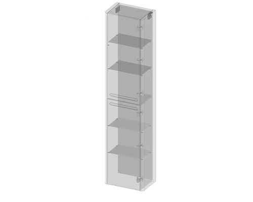 Hochschrank mit Einlegeböden und zwei Handtuchhaltern