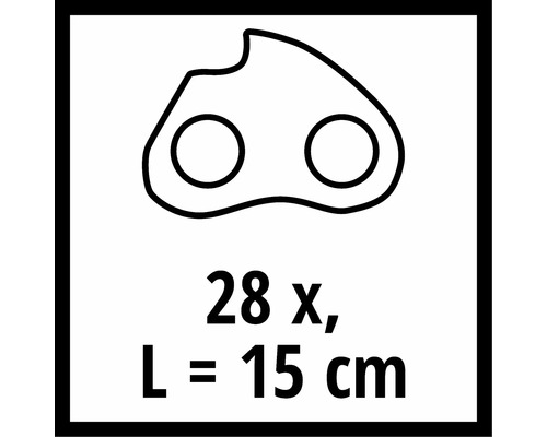 Symbol für 28 Kettenglieder mit einer Länge von 15 Zentimetern