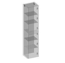 Hängehochschrank mit 2 Türen Devo Gloria 2.0 rechts BxHxT 40x172x33 cm perfect touch black glatt