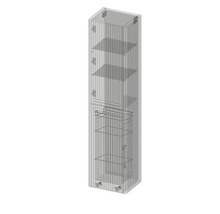 Hängehochschrank mit 2 Türen und Wäschekorb Devo Gloria 2.0 links BxHxT 40x172x33 cm premium white supermatt geriffelt