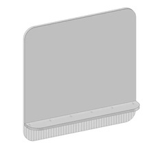 Badspiegel mit Ablage Devo Gloria 2.0 86x86x14 cm Stone grey supermatt geriffelt GL2-LUPL86-2-F111