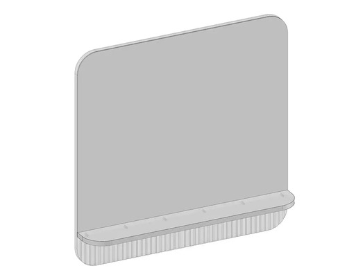 Schallschutzwand mit gerundeten Ecken und geriffelter Oberfläche