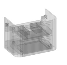Waschtischunterschrank Devo Gloria 2.0 70x50x42 cm perfect touch black geriffelt