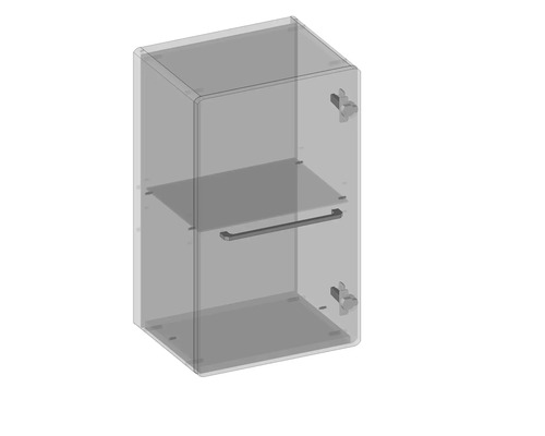 Badezimmerschrank mit Tür, Einlegeboden und Handtuchhalter