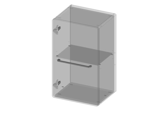Wandschrank mit zwei Ablagen und einer Haltestange