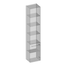 Hochschrank mit fünf Regalböden und einer Tür mit Griff