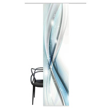 Schiebetür mit abstraktem Muster und Stuhl