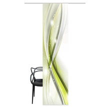 Schiebetür mit abstraktem Muster und Stuhl