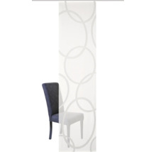 Schiebegardine mit Kreismuster und Stuhl