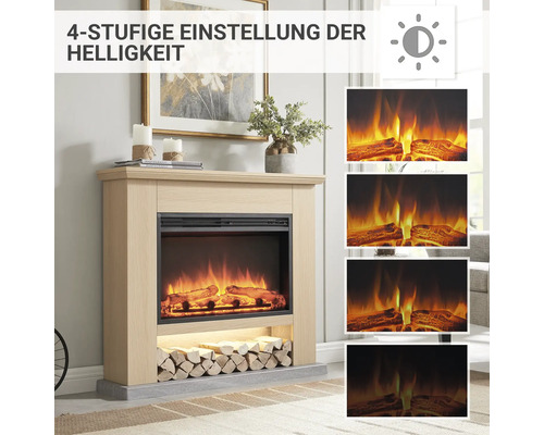 Dekorativer Elektrokamin mit vier Helligkeitsstufen