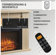 Elektrisches Kaminfeuer Balderia Ruby eiche hell 2000 Watt