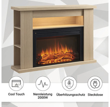 Elektrisches Kaminfeuer Balderia Ruby eiche hell 2000 Watt