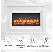 Elektrischer Kamin mit Flammenillusion und Sicherheitsfunktionen