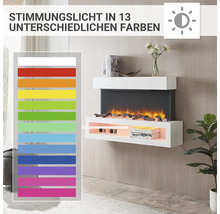 Dekorativer Elektrokamin mit 13 verschiedenen Farboptionen für die stimmungsvolle Beleuchtung