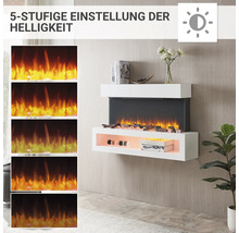 Wandkamin mit fünfstufiger Helligkeitseinstellung für stimmungsvolles Ambiente