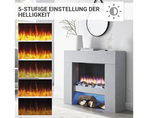 Dekorativer Elektrokamin mit fünf Helligkeitseinstellungen