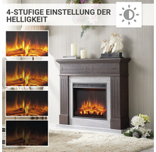 Elektrisches Kaminfeuer Balderia Leandros eiche dunkel 2000 Watt inkl. Fernbedienung