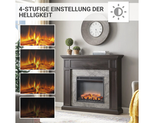 Dekorativer Elektrokamin mit vierstufiger Helligkeitseinstellung