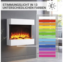 Elektrischer Kamin mit 13 verschiedenen Farben für Stimmungslicht