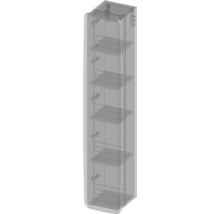 Hängehochschrank mit 1 Tür Devo Oval links BxHxT 34x165x33 cm diamantgrau/Eiche/schwarz