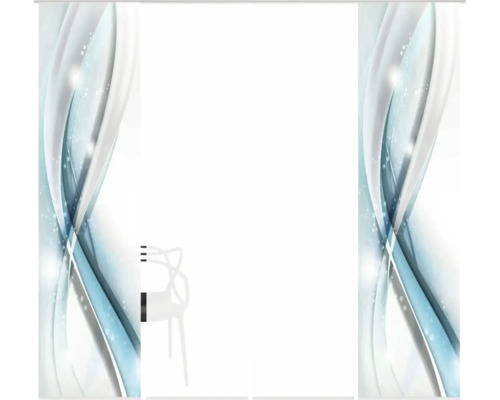 Schiebetür mit abstraktem Wellendesign