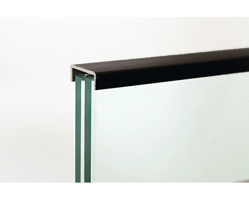 Glaskante mit Aluminiumprofil