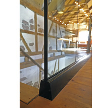 Endabdeckung für Pertura Pontos Glasgeländer schwarz 3x95x105.5 mm