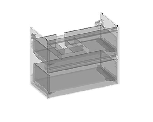 Badezimmerschrank mit zwei Schubladen