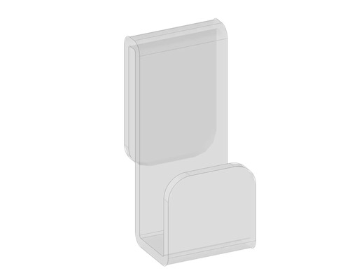 Einzelner transparenter Klebehaken