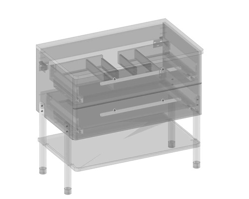 Waschbeckenunterschrank mit zwei Schubladen und Ablagefläche