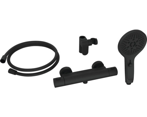 Brausegarnitur mit Handbrause, Thermostatbatterie und Brauseschlauch