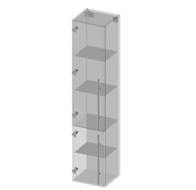 Transparenter Badschrank mit Glasböden und Türen