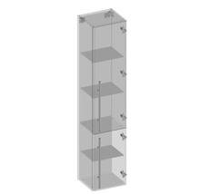 Schmaler Hochschrank mit Regalböden und Glastüren