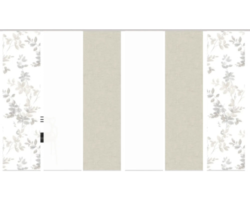 Schiebetür mit Blattmuster und Streifen