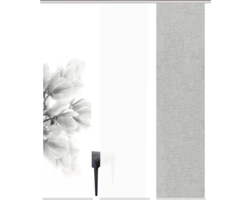 Schiebegardine mit floralem Muster und Textilstruktur