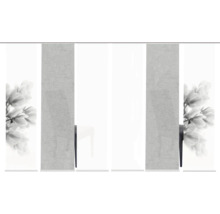 Schiebegardine mit Blumenmuster und Textilstruktur