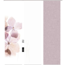 Schiebegardine mit Blumenmuster und Textiloptik