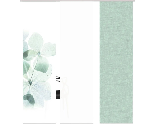 Schiebegardine mit Blumenmotiv und abstrakter Textur