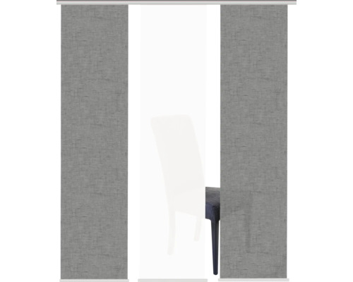 Graue Schiebegardine im Interieur