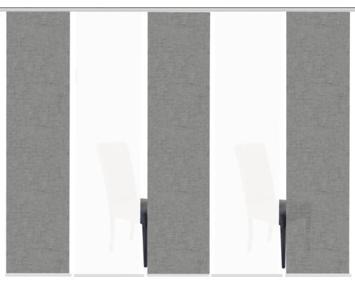 Mehrteilige Schiebegardine aus Stoff mit Paneelwagen