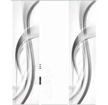 Schiebetür mit abstraktem Wellenmuster