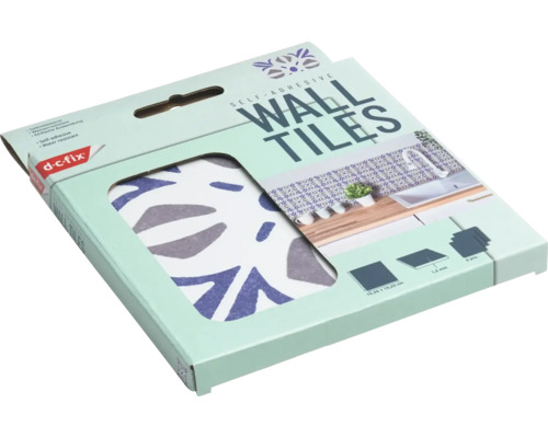 Verpackung selbstklebender Wandfliesen von d-c-fix mit Blattmuster