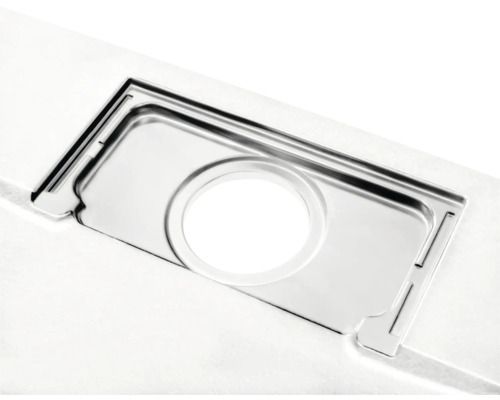 Edelstahlspüle mit rundem Abfluss